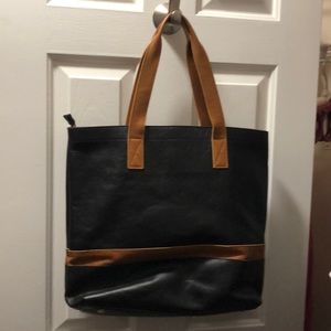 Pottery Barn leather travel tote